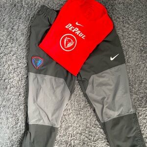 Men Size Large Nike Dri-Fit DePaul University T-Shirt Joggers Trackpants Set